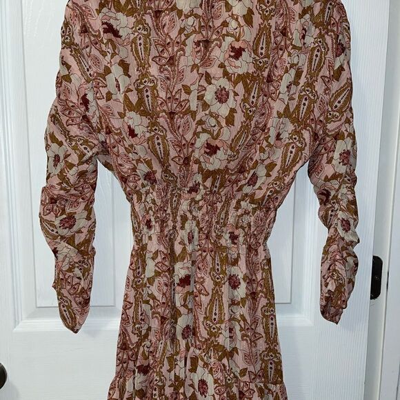 MISA Chiara San Lorenzo Flora Print Long Sleeve V-Neck Mini Dress XS $ 330.00 - Picture 6 of 8